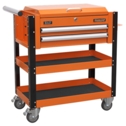 Sealey AP760MO Heavy-Duty Mobile Tool And Parts Trolley 2 Drawers And Lockable Top - Orange -SOCKET SETS & EXTENSION BARS Sales AP760MO CLOSED DFC33184