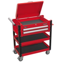 Sealey AP760M Heavy-Duty Mobile Tool &amp; Parts Trolley 2 Drawers &amp; Lockable Top - Red -SOCKET SETS & EXTENSION BARS Sales AP760M PIC3 DFC33276