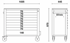 Beta C24SA-XL/9 9 Drawer Extra Long Roller Cabinet With Anti-Tilt System Orange -SOCKET SETS & EXTENSION BARS Sales C24SA XL slash 9 4 quote