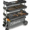 Beta C27S Folding Portable Collapsable Tool Trolley With Drawers Grey