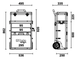 Beta C41H Two - Module Tool Trolley Cabinet Orange -SOCKET SETS & EXTENSION BARS Sales C41H31