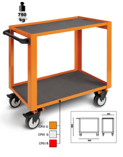Beta Tools Beta CP51 2-Level Mobile Workshop Tool Trolley Orange