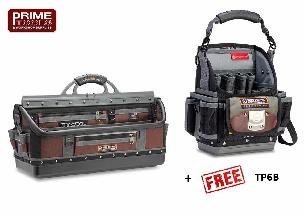 Veto Pro Pac OT-XXL Extra Large Open Top Contractors Tool Bag + TP6B FREE 1 Veto Pro Pac OT-XXL Extra Large Open Top Contractors Tool Bag + TP6B FREE