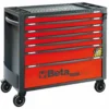 Beta RSC24AXL/7-R 7 Drawer Extra Long Mobile Roller Cabinet With Anti-Tilt System - Red