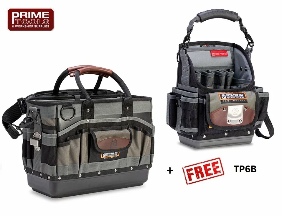 Veto Pro Pac TECH-TT Open Tote Tool Bag + TP6B FREE 1 Veto Pro Pac TECH-TT Open Tote Tool Bag + TP6B FREE