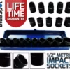 BlueSpot 1/2"Inch Drive IMPACT Socket Set Shallow Stubby Impact Sockets 9mm-27mm 6PT Hex