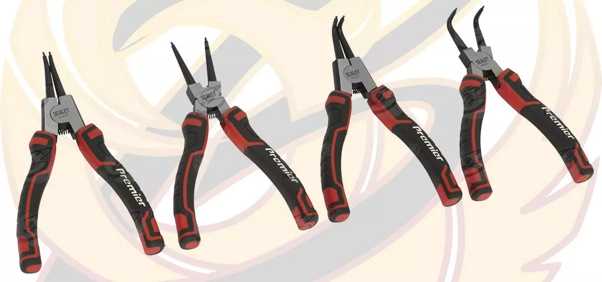 SEALEY 4 PC 7" Circlip Pliers Internal External Bent Nose Straight Tip Snap Ring 8 SEALEY 4 PC 7" Circlip Pliers Internal External Bent Nose Straight Tip Snap Ring - Image 8