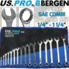 US PRO By BERGEN US PRO SAE/AF Imperial Combination Spanner Combi Wrench Set 1/4" - 1" 1/4" 16pcs