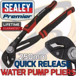SEALEY 250mm Water Pump Pliers Quick Release Adjustable Water Pump Plier Grips