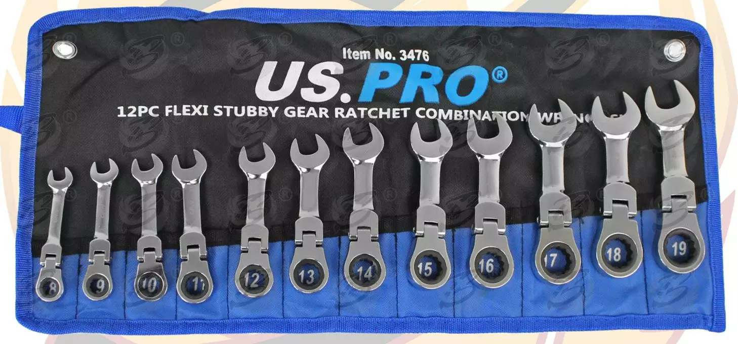 US PRO By BERGEN US.PRO By BERGEN Flexi Head Stubby Ratchet Spanner Set Flexible Ratchet Combination Wrench 4 US PRO By BERGEN US.PRO By BERGEN Flexi Head Stubby Ratchet Spanner Set Flexible Ratchet Combination Wrench - Image 4