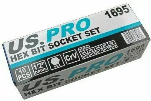 US PRO By BERGEN BERGEN HEX BIT Sockets Set 1/2" Dr Allen Keys H4 To H19 Hex Allen Keys Sockets 7 US PRO By BERGEN BERGEN HEX BIT Sockets Set 1/2" Dr Allen Keys H4 To H19 Hex Allen Keys Sockets - Image 7
