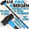 US PRO By BERGEN US.PRO By BERGEN 10lbs 3ft Sledge Hammer 4.5kg Fibreglass Handle 36 Inch Sledge Hammer