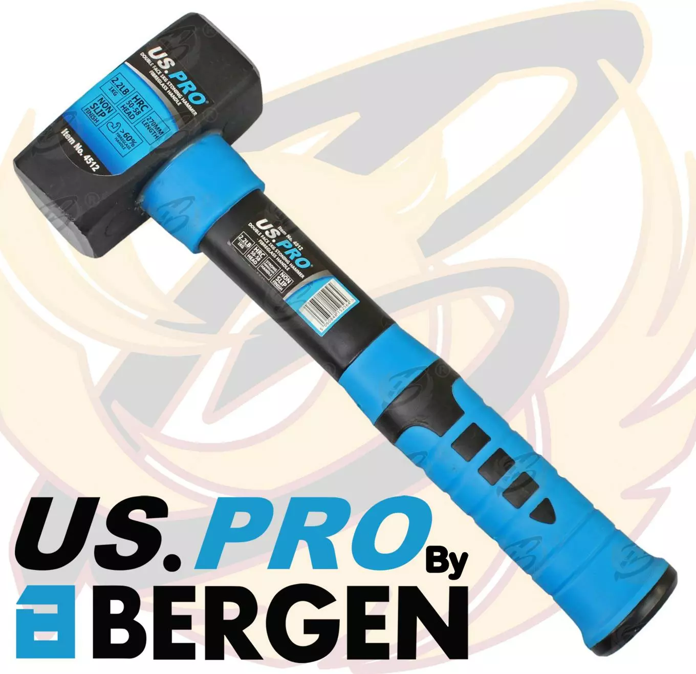 US PRO By BERGEN US.PRO By BERGEN 2.2lbs Stoning Hammer 1kg Fibreglass Handle 11" Inch Sledge Hammer 3 US PRO By BERGEN US.PRO By BERGEN 2.2lbs Stoning Hammer 1kg Fibreglass Handle 11" Inch Sledge Hammer - Image 3