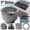 US PRO By BERGEN BERGEN 1" Inch Shallow Socket 80mm 12 Point Shallow Sockets