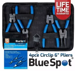 BLUESPOT 4 PC 6" Circlip Pliers Internal External Bent Nose Straight Tip Snap Ring Pliers