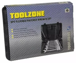 TOOLZONE 8 Piece FLEXI HEAD RATCHET Combination Spanner Set 8mm - 19mm -SOCKET SETS & EXTENSION BARS Sales b3527178 f09d 49d1 befa ce60e2f61d19