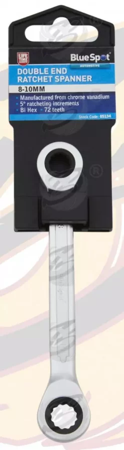 BlueSpot Ratchet Spanner 8mm X 10mm Double Ended Ratchet Spanner Wrench 72 Tooth 12 Point -SOCKET SETS & EXTENSION BARS Sales b38ed8fc 2d76 4a47 afd0 85ecd889365c