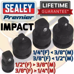 SEALEY 4pc IMPACT Socket Adaptor Set Step Up / Step Down Adapters Reducers