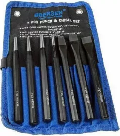 US PRO By BERGEN Punch & Chisel Set 7pc Cold Chisels Center Punch PIN Punch Taper Punch