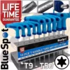 BLUESPOT T-Handle Torx Star Key Set T9 - T50 Torx Drivers 10pc Long & Short Reach Torx TX