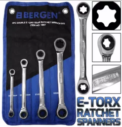 US PRO By BERGEN 4 Piece RATCHET E-TORX Spanners E6 - E24