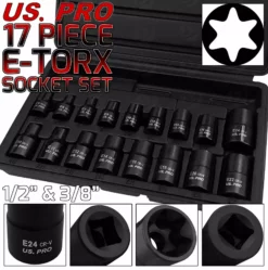 US PRO By BERGEN US.PRO E-TORX IMPACT EXTERNAL E TORX Sockets E-TYPE Female Torx IMPACT SocketSet