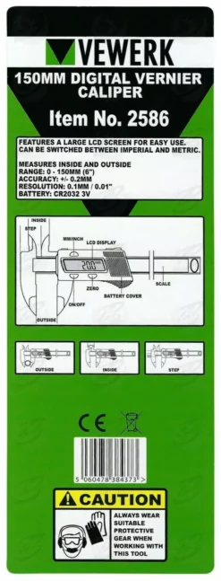 US PRO By BERGEN VEWERK By BERGEN Digital Vernier Caliper 6" 150mm Vernier Gauge Micrometer Measuring Tool -SOCKET SETS & EXTENSION BARS Sales b7e29039 3282 45c5 abc4 8ca449189e26