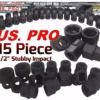 US PRO By BERGEN US PRO 1/2"INCH Drive IMPACT Socket Set Shallow Stubby Sockets 10mm-24mm 6PT Hex