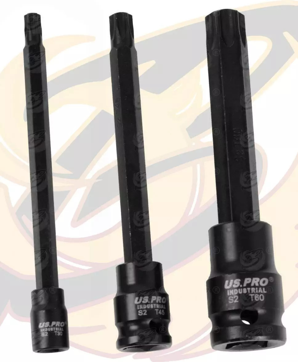 US PRO By BERGEN US.PRO INDUSTRIAL Extra Long Impact Torx Bit Socket Set 1/4" 3/8" 1/2" Dr 15 PCS 2 US PRO By BERGEN US.PRO INDUSTRIAL Extra Long Impact Torx Bit Socket Set 1/4" 3/8" 1/2" Dr 15 PCS - Image 2