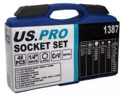 US PRO By BERGEN BERGEN Sockets & DEEP Socket Set 1/4" Drive Tool Set With Ratchet Torx Hex UJ PZ -SOCKET SETS & EXTENSION BARS Sales ba355803 49b6 485c 96aa c58ffc08a79f