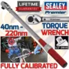 SEALEY 1/2"Dr Torque Wrench Micrometer Style 40-220Nm Calibrated Adjustable Wren