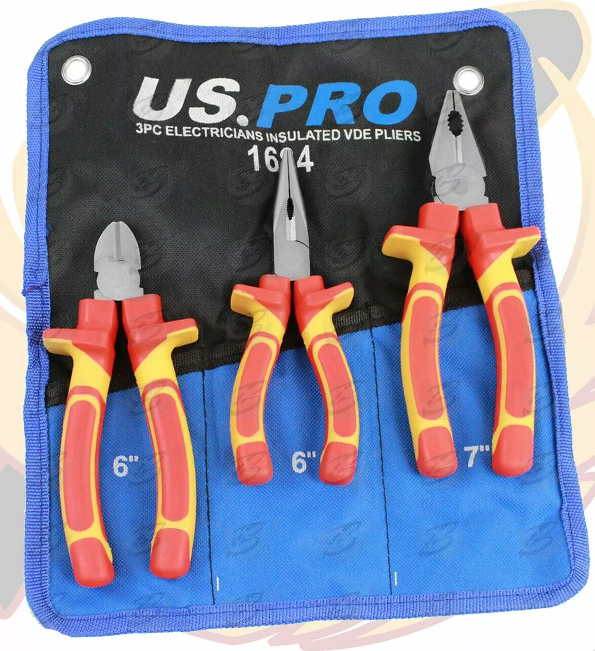 US PRO By BERGEN US.PRO By BERGEN 3 Piece VDE 1000V Soft Grip Electrical Combination Pliers Side Long Nose 3 US PRO By BERGEN US.PRO By BERGEN 3 Piece VDE 1000V Soft Grip Electrical Combination Pliers Side Long Nose - Image 3