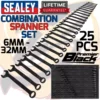 SEALEY Combination Spanners Combi Wrench Set 6-32mm Open & Ring End Spanners 25p