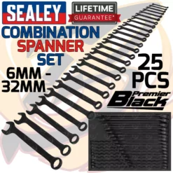SEALEY Combination Spanners Combi Wrench Set 6-32mm Open & Ring End Spanners 25p
