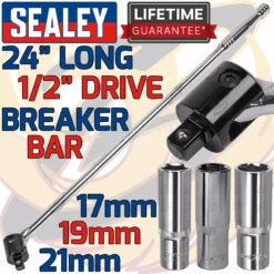 SEALEY 1/2" Drive 600mm 24" Long Breaker Bar Strong Arm Power Bar 17mm 19mm 21mm