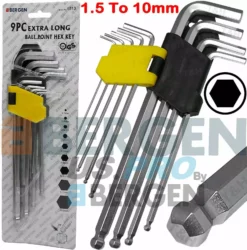 US PRO By BERGEN Extra Long Ball Ended Hex Key Set Long Reach Ball End Allen Keys Tool Set