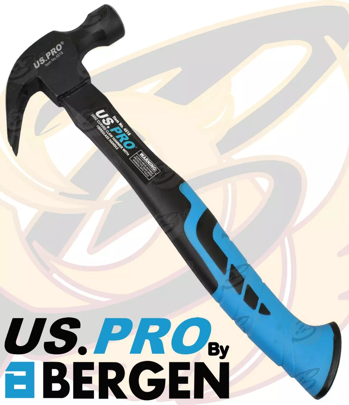 US PRO By BERGEN US.PRO By BERGEN 16oz Claw Hammer 454g Fibreglass Handle 13" Inch Curved Head Hammer 3 US PRO By BERGEN US.PRO By BERGEN 16oz Claw Hammer 454g Fibreglass Handle 13" Inch Curved Head Hammer - Image 3