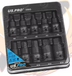 US PRO By BERGEN US.PRO By BERGEN IMPACT HEX BIT Sockets Set 1/2" Drive Impact H4 To H19 Allen Key S2 Steel -SOCKET SETS & EXTENSION BARS Sales c7aa7d4a 1dbf 4aa4 a867 52fe8642d7db