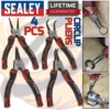 SEALEY 4 PC 7" Circlip Pliers Internal External Bent Nose Straight Tip Snap Ring
