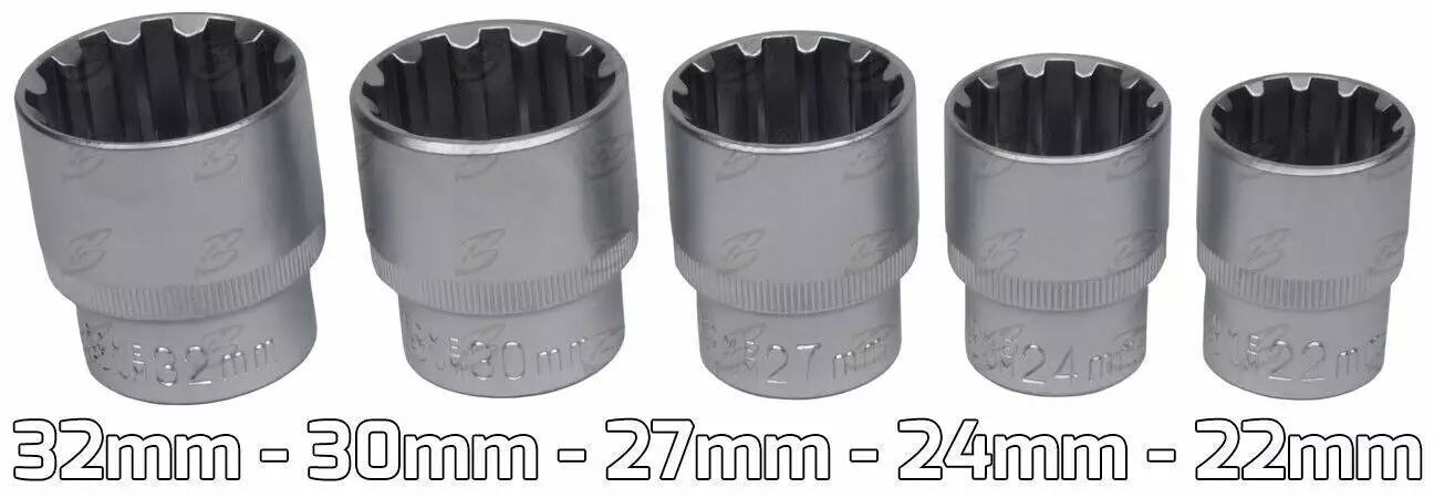 BlueSpot 1/2" Gear Lock Socket Set 8-32mm 19 Piece Hex Double Hex T Star AF & MM 2 BlueSpot 1/2" Gear Lock Socket Set 8-32mm 19 Piece Hex Double Hex T Star AF & MM - Image 2