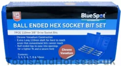 BLUESPOT 3/8" Drive 7 Piece BALL END HEX Bit Socket Set H3 - H10 -SOCKET SETS & EXTENSION BARS Sales cd87b653 ca6e 4911 8d50 088e00e83a61