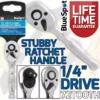 BlueSpot 1/4" Drive 72T Tooth Quick Release Stubby Ratchet Handle 1/4"Dr 72 Tooth Socket
