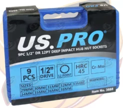 US PRO By BERGEN US PRO 12 Point Axle Hub Lug Nut DEEP IMPACT Socket Set 1/2" Drive 29-38mm -SOCKET SETS & EXTENSION BARS Sales cf18801c d083 43c4 9021 5f698ccd4e6c