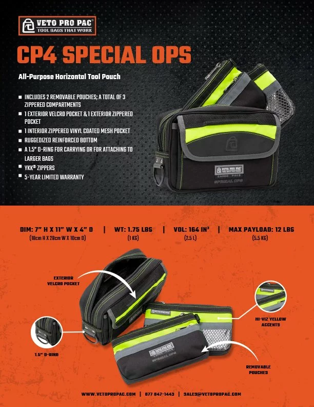 Veto Pro Pac CP4 SPECIAL OPS All Purpose Tool Pouch 5 Veto Pro Pac CP4 SPECIAL OPS All Purpose Tool Pouch - Image 5
