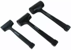 US PRO By BERGEN 3 Piece Dead Blow RUBBER HAMMER SET 1LB-2LB-3LB DEAD BLOW HAMMERS Mallets