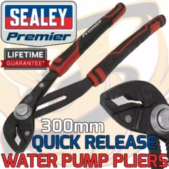 SEALEY 300mm Water Pump Pliers Quick Release Adjustable Water Pump Plier Grips