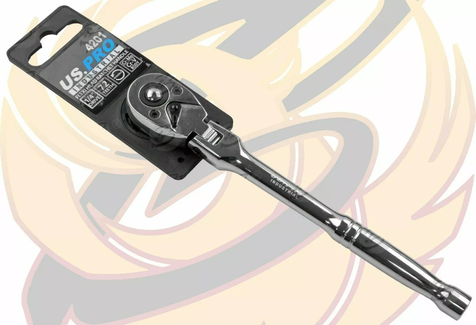 US PRO By BERGEN US.PRO INDUSTRIAL 1/4" Drive 72 Tooth Quick Release Flexible Ratchet Handle 4201 5 US PRO By BERGEN US.PRO INDUSTRIAL 1/4" Drive 72 Tooth Quick Release Flexible Ratchet Handle 4201 - Image 5