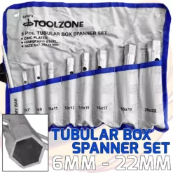 Toolzone Tubular Box Spanner Set Metric Wrench Set 6mm - 22mm Spark Plug Spanner Wrench