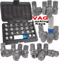 US PRO By BERGEN US.PRO By BERGEN Locking Wheel Nut Keys Set VAG AUDI VW SEAT SKODA Spline & Ribe Type Locking Key