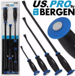 US PRO By BERGEN Pry Bar Set With Protective Handle Guard HEAVY DUTY JEMMY CROW PRY BARS
